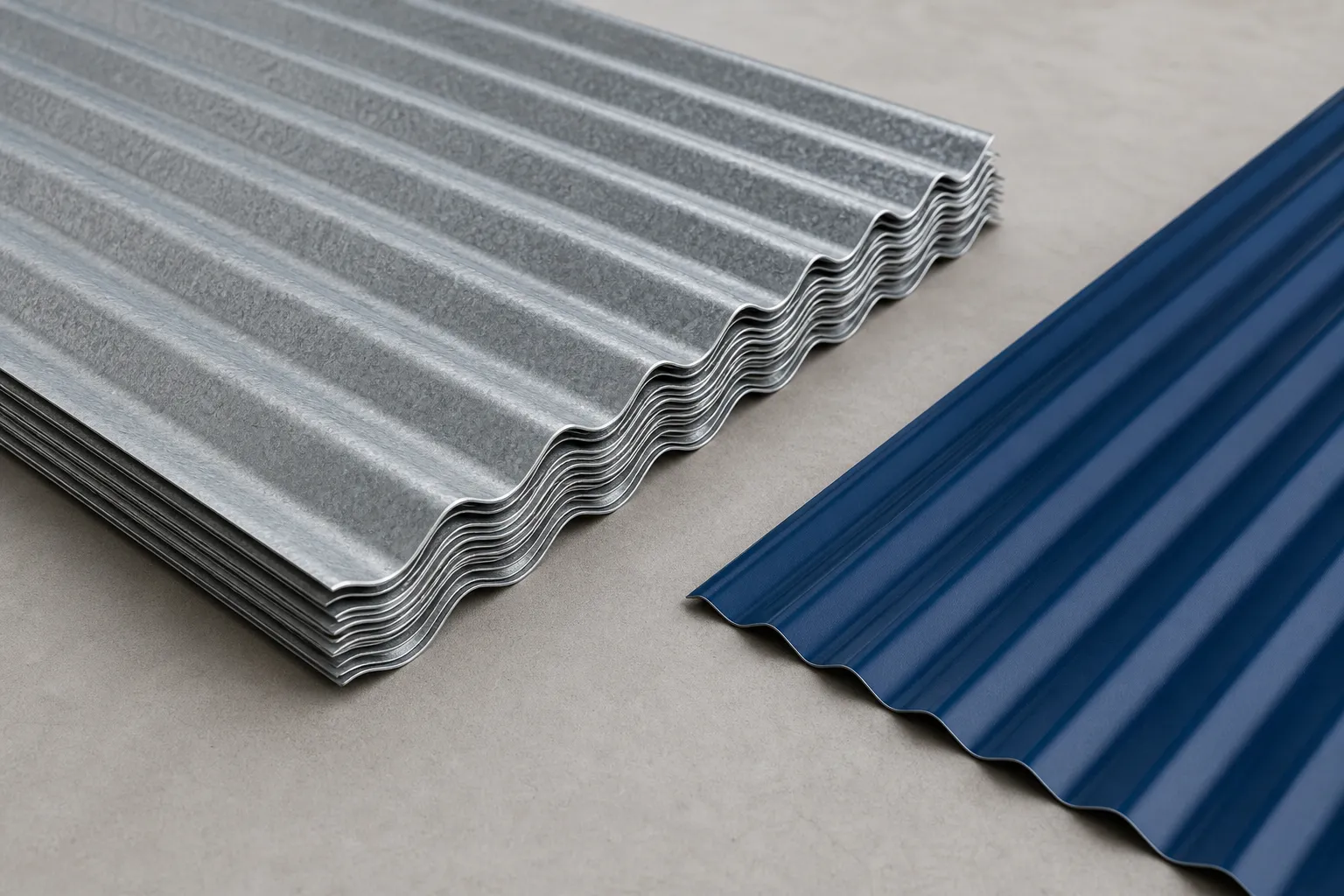 Láminas acanaladas galvanizadas y pintadas