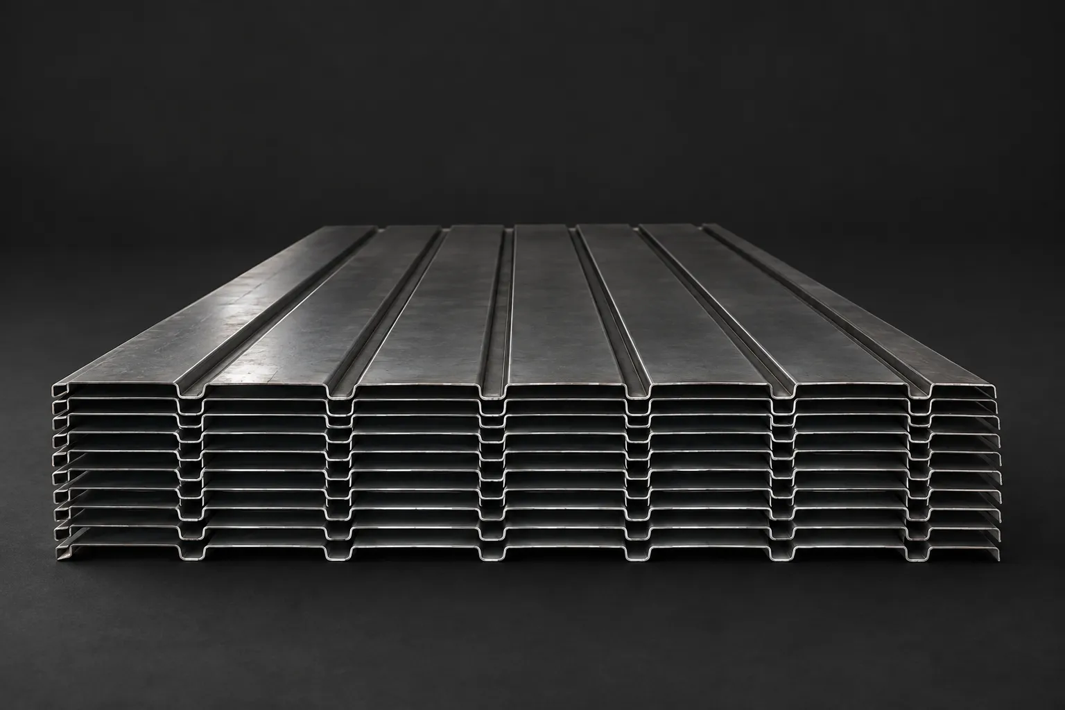 Pila de tableros caja chica de acero con canales rectangulares longitudinales angostos